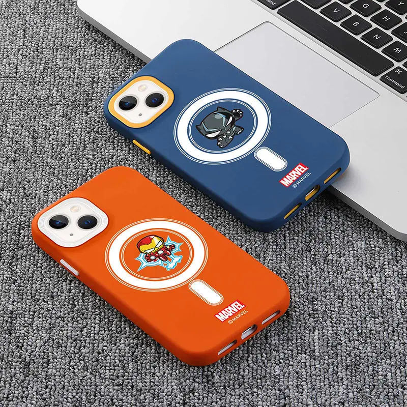 

High Luxury Marvel phone case for iphone 13 12 11 pro max 13mini 7 8 Plus XR XS XSMAX 6 6S Plus SE2 shell cover liquid silicone