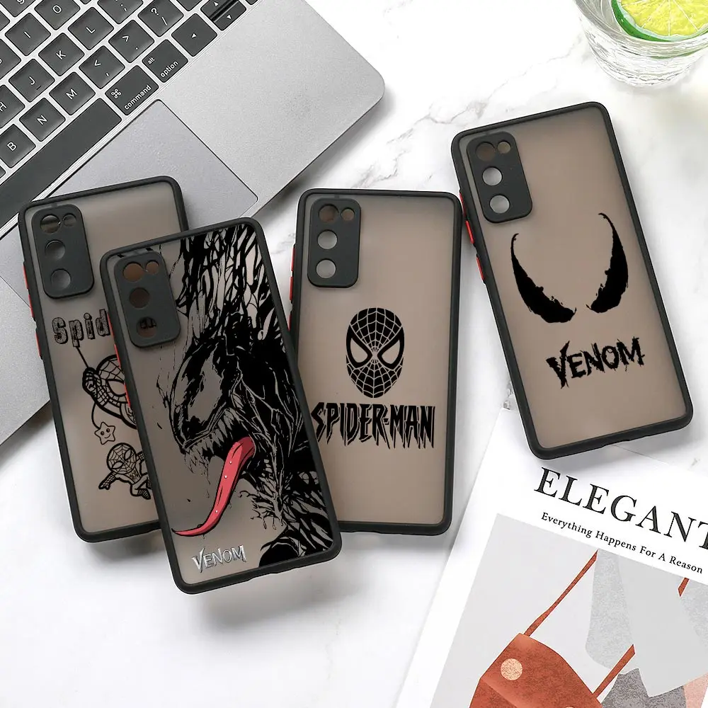 

Spiderman Venom LOGO Shockproof Matte Case For Samsung Galaxy A52 A22 A33 A53 A72 A73 5G A32 4G A51 A71 Funda Cover Marvel Comic