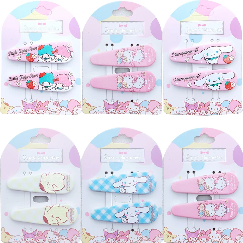 

Hello kitty My melody Kuromi Onpompurin kawayi Princess Hairpin headwear bow tie gift for children