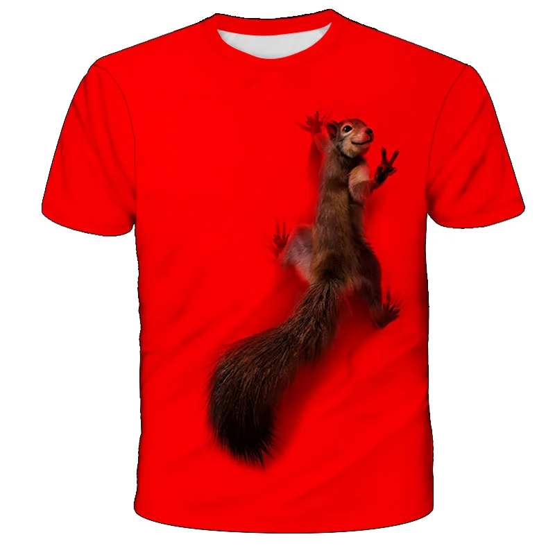 

Kids T-Shirt 3D Print Squirrel Animal Crew Neck Everyday Holiday Print Short Sleeve Top Streetwear