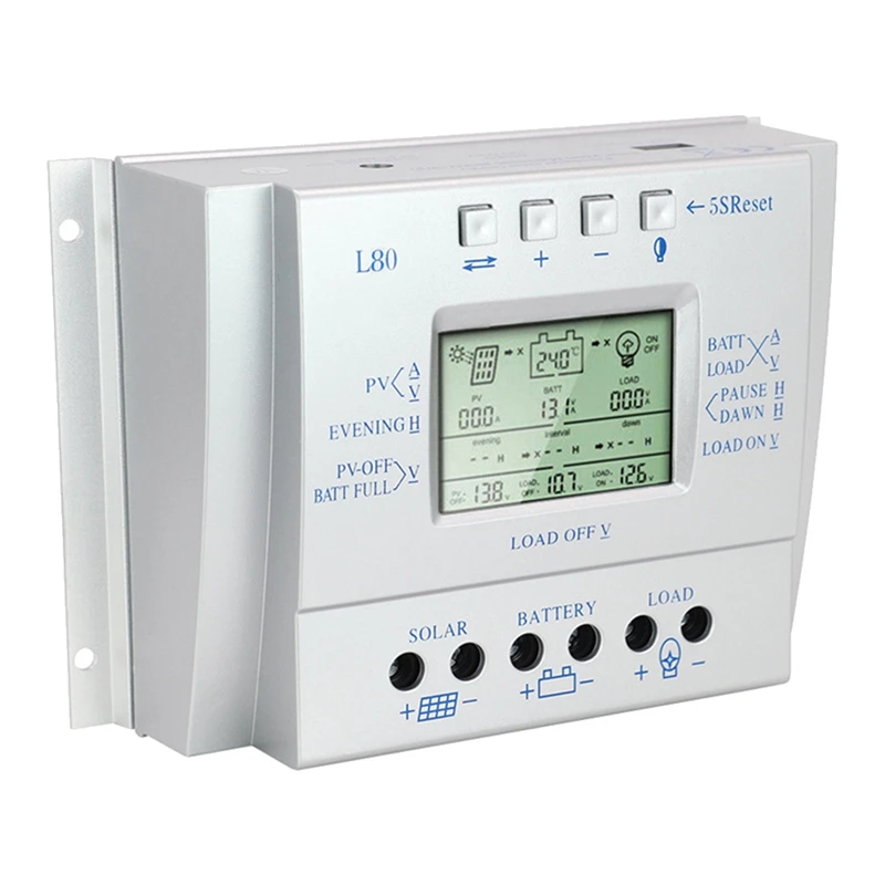 

80A 12V/24V L80 Zero Level Display Charging Solar Controller Solar Charge Controller