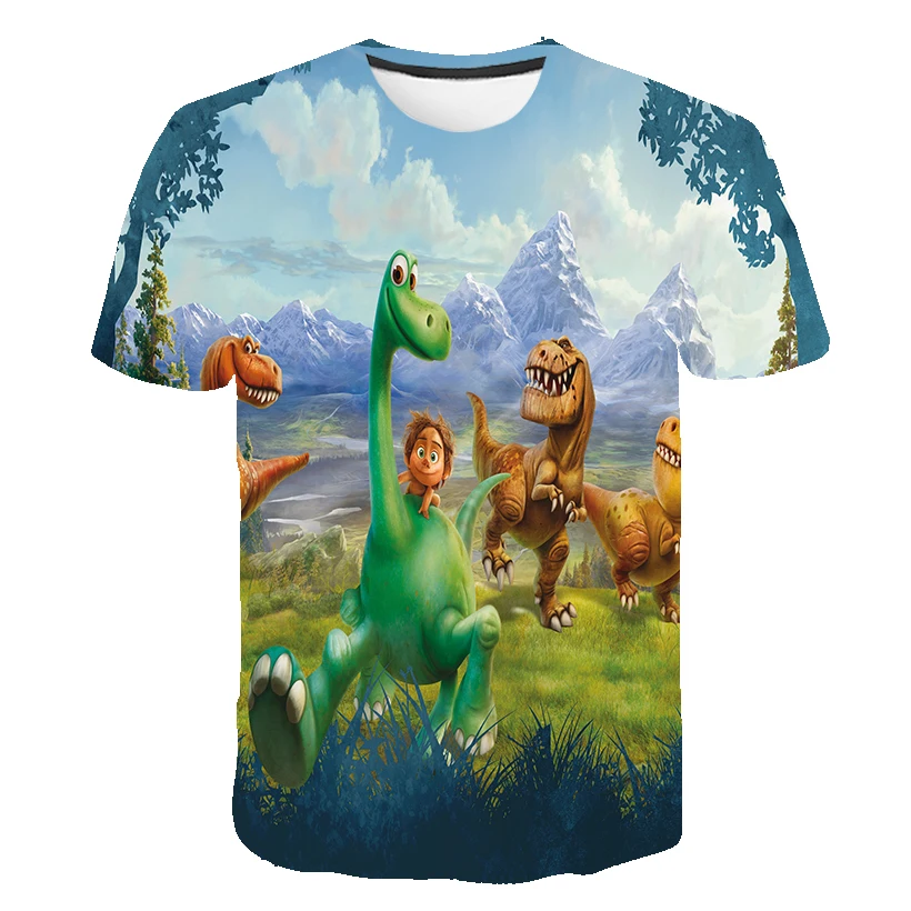 

boy xx 4-14 Y Summer Children girls Cartoon Snow cute Dinosaur 3D Print T-shirt Tops Shirts Tee baby boy clothing Short Sleeve