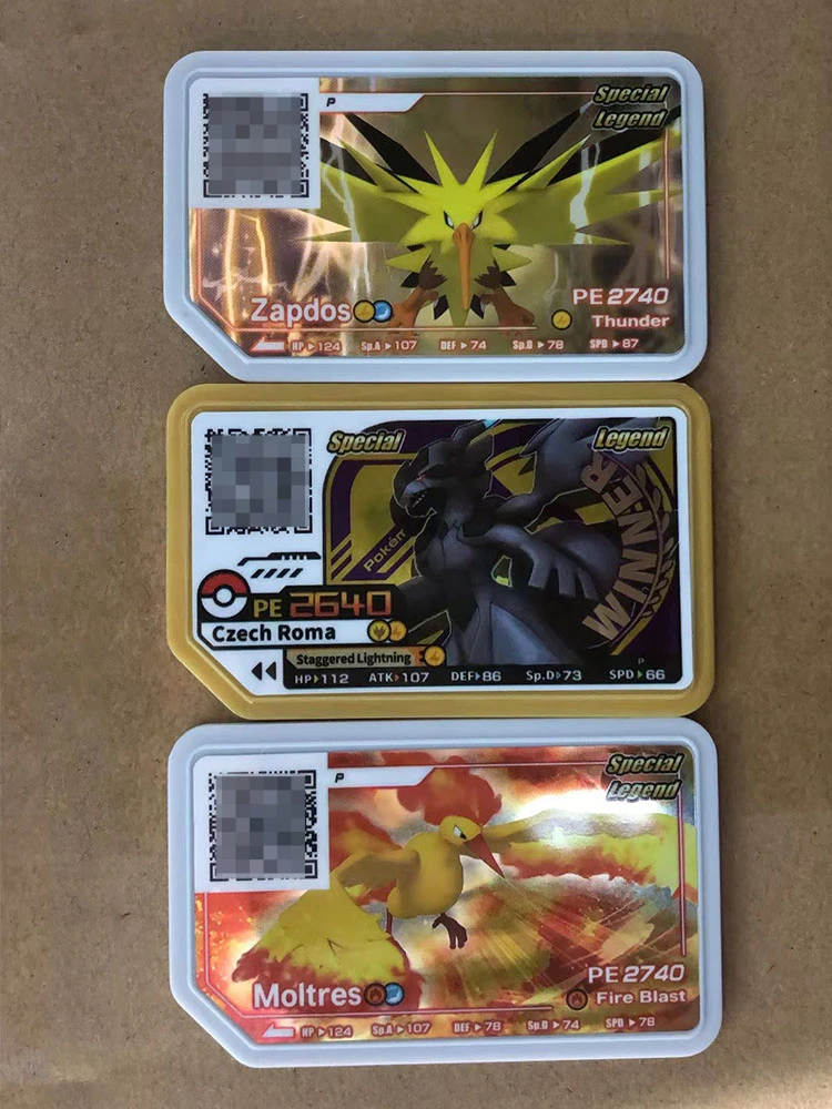 

Pokemon Gaole Disks Arcade Game QR P Card Campaign Special Disk Legend Moltres Zapdos Czech Roma Palkia Dialga Universal Korean