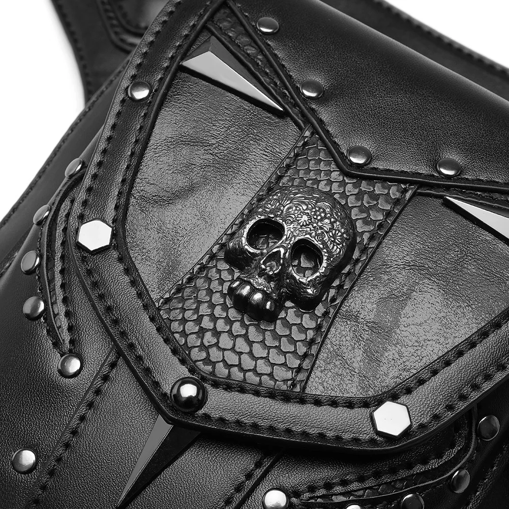 Women Steampunk Waist Leg Bag Men Victorian Leather Crossbody Bag Motorcycle Thigh Hip Belt Pack Skull Messenger Shoulder Bags