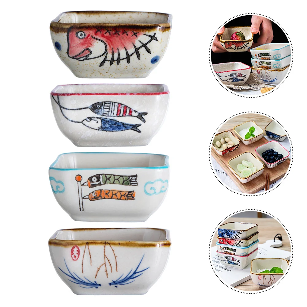 

Bowls Sauce Japanese Dishes Dipping Ceramic Dish Bowl Soy Plate Sushi Porcelain Pinch Appetizer Seasoning Plates Mini Saucer