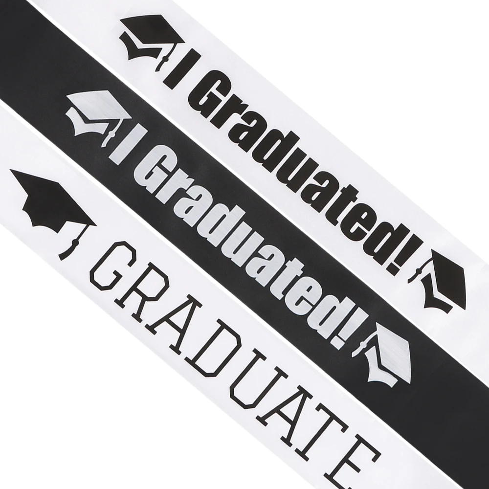 

New Unisex College Single Sided Graduation Party Satin Sash I GRADUATED GRADUATE