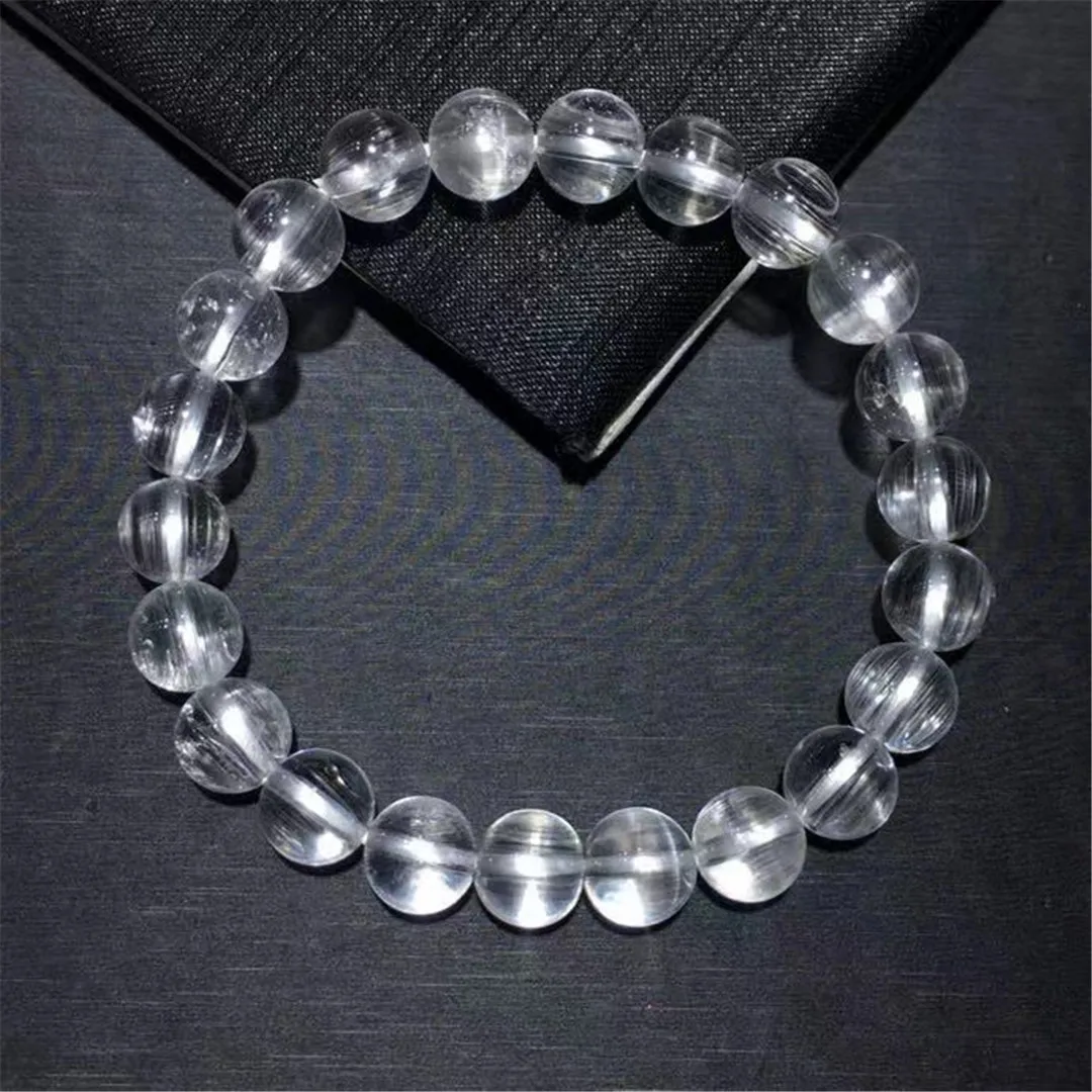 

8mm Natural Topaz Bracelet For Women Lady Men Love Gift Crystal Quartz White Beads Stone Cat Eye Gemstone Strands Jewelry AAAAA