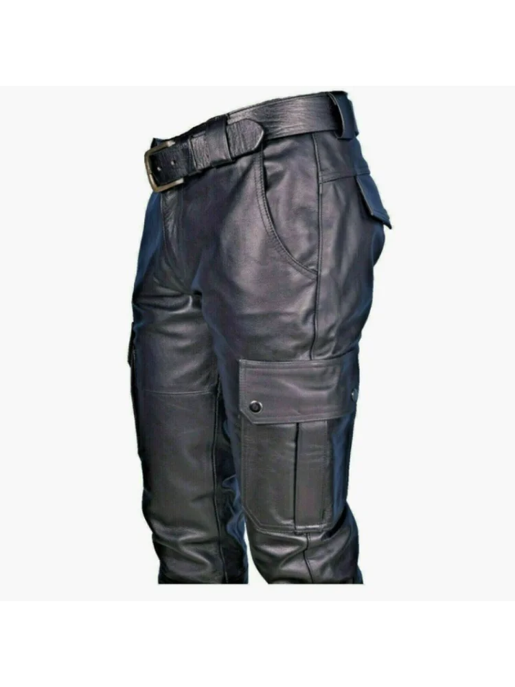 homme sexy  leather pants for men  Punk Style  Autumn And Winter