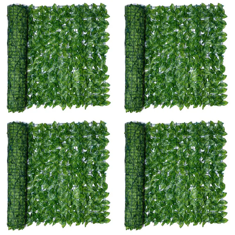4X Artificial Privacy Fence Screen Faux Ivy Leaf Screening Hedge For Indoor Decor Garden Backyard Patio Decoration
