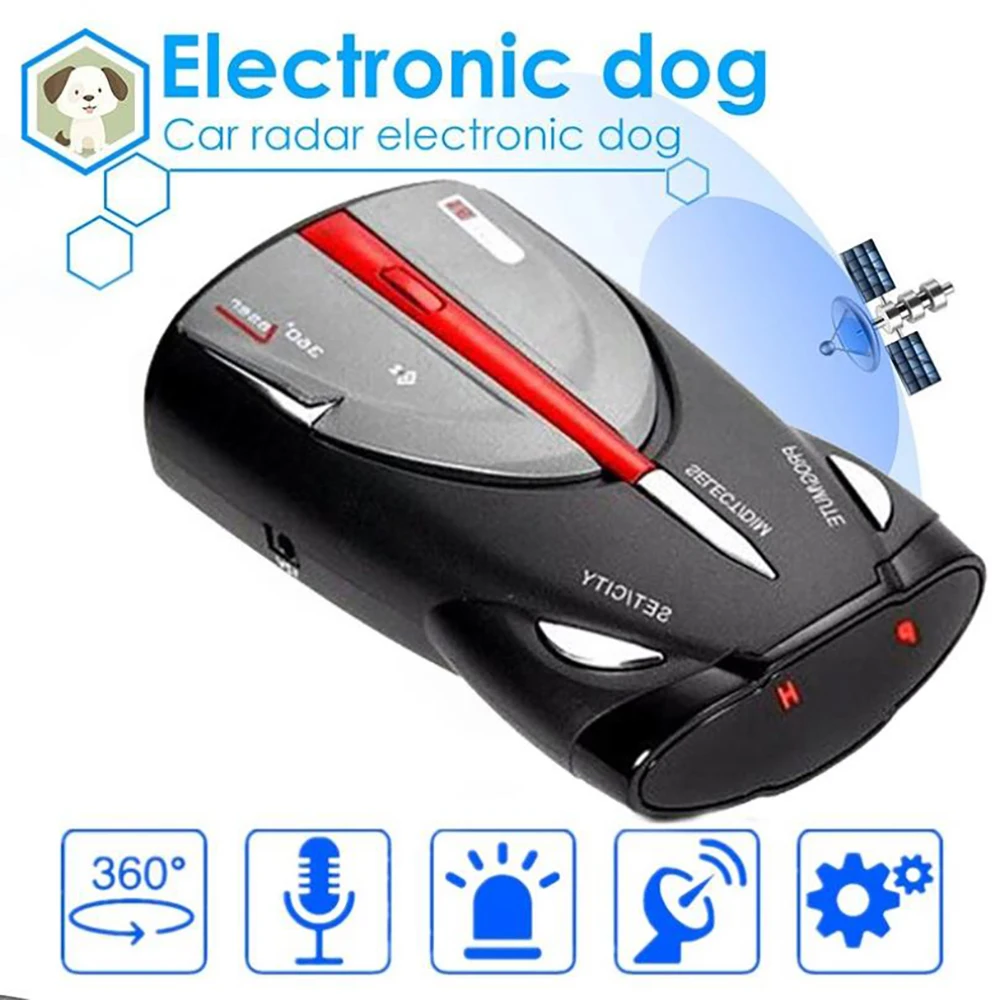 

Car Rader Detector 360 Degree Anti Radar Detection LED Display Flow Volecity Laser Anti Radar Detector Support Russian Voice
