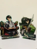 anime attack on titan figure rivaille%c2%b7ackerman acrlic stands eren jaeger character model plate desk decor standing sign props