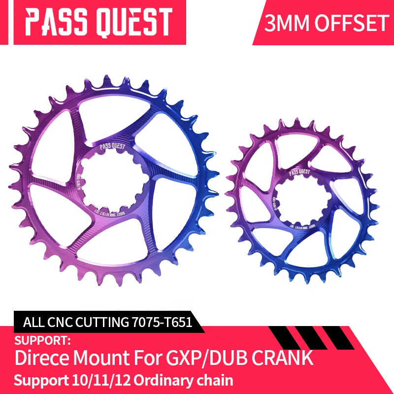 PASS QUEST GXP/DUB узкая широкая звезда для GX XX XX1 X01 X1 X0 X9 3mmoffset MTB горный велосипед круглый градиент 6mmoffset
