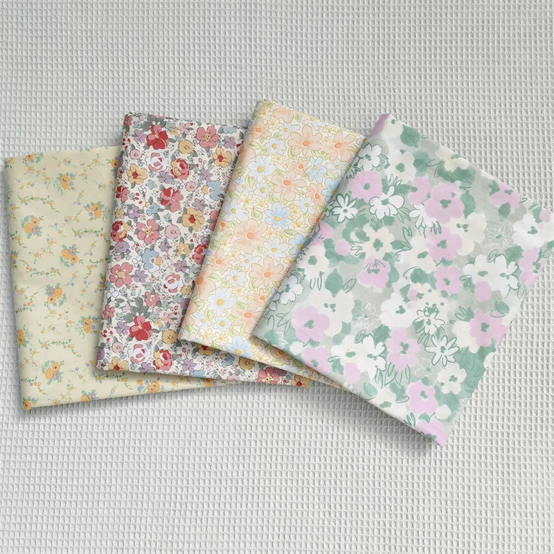 

235x50cm Pastoral Red Flower Small Floral Cotton Twill Cotton Cloth, Making Bedding Handmade Baby Quilt Fabric