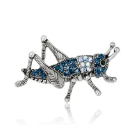 personality diamond vintage insect grasshopper brooch
