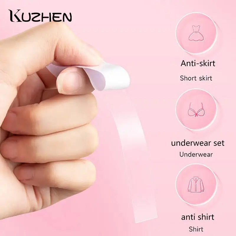 

36/50Pcs Anti-Exposure Adhesive Sticker Strips Transparent Double Sided Tape For Clothing Dress Body Skin