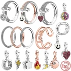 Новые Кольца из серебра 925 пробы, Стайлинг, соединительные звенья с двумя кольцами, Подвески подходят для оригинальных колец Pandora Me, сделай сам для женщин, изготовление ювелирных изделий, подарки