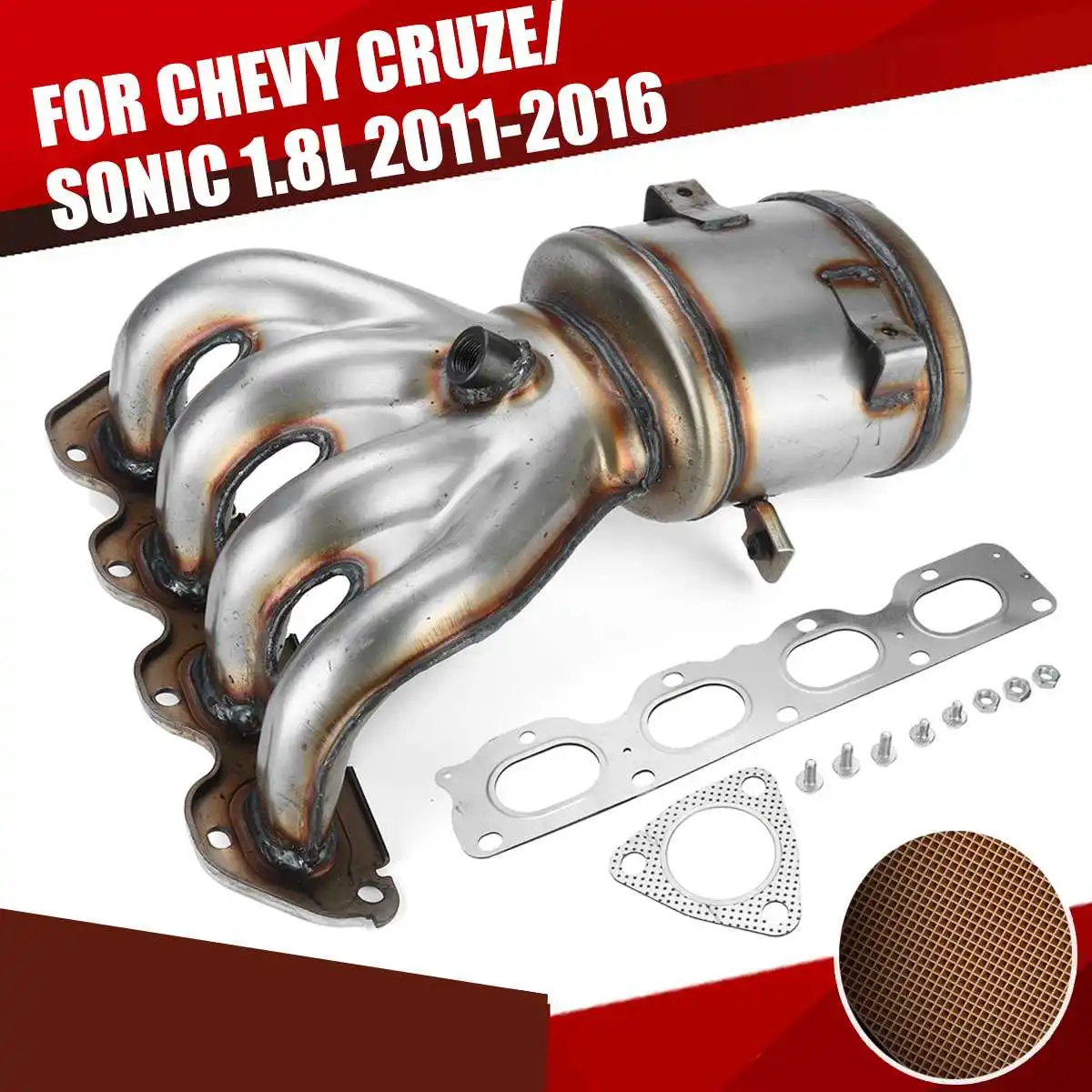 

Catalytic Converter Exhaust Manifold For Chevrolet 1.8L Cruze/Sonic 2011-2016 High Flow Exhaust Catalytic Converter