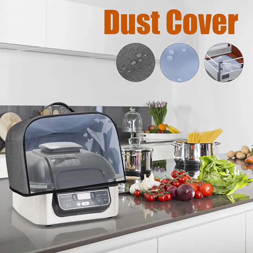 Кухонный чехол для Ninja Foodi Grill AG301 AG302 AG400 с прозрачной панелью и карманами для хранения воздушной фритюрницы.