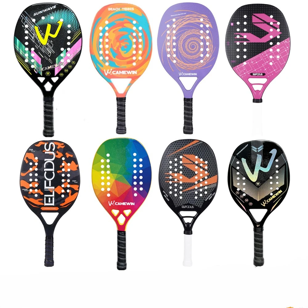

High Quality 3K Carbon and Glass Fiber Beach Tennis Racket Soft Face Tennis Racquet with Protective Cover Ball
