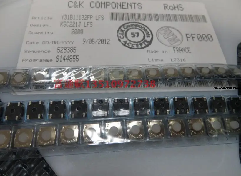 

ITT сенсорный переключатель Ksc221jb 6*6*3.5 Водонепроницаемая Пылезащитная силиконовая кнопка