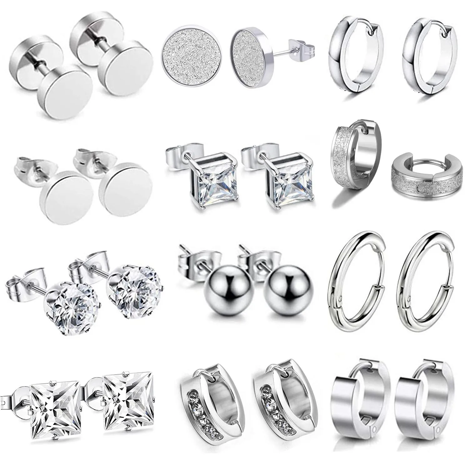 

1 пара, женские серьги-гвоздики из нержавеющей стали