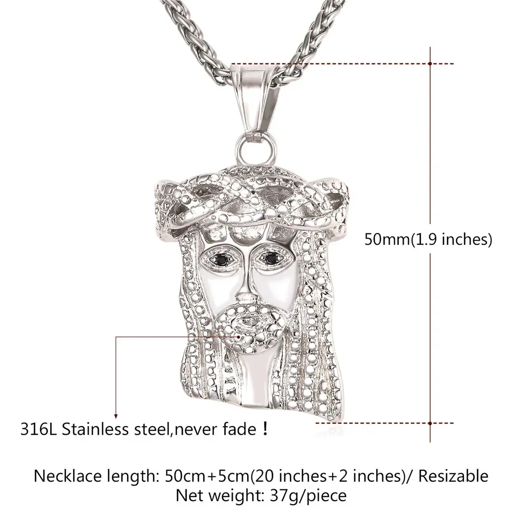 Модное ожерелье с подвеской Иисуса из нержавеющей стали для мужчин и женщин
