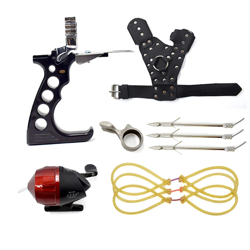 

Professional Outdoor Hunting and Shooting Fish Package With Laser Flashlight Slingshot Shooting Rubber Band Catapult