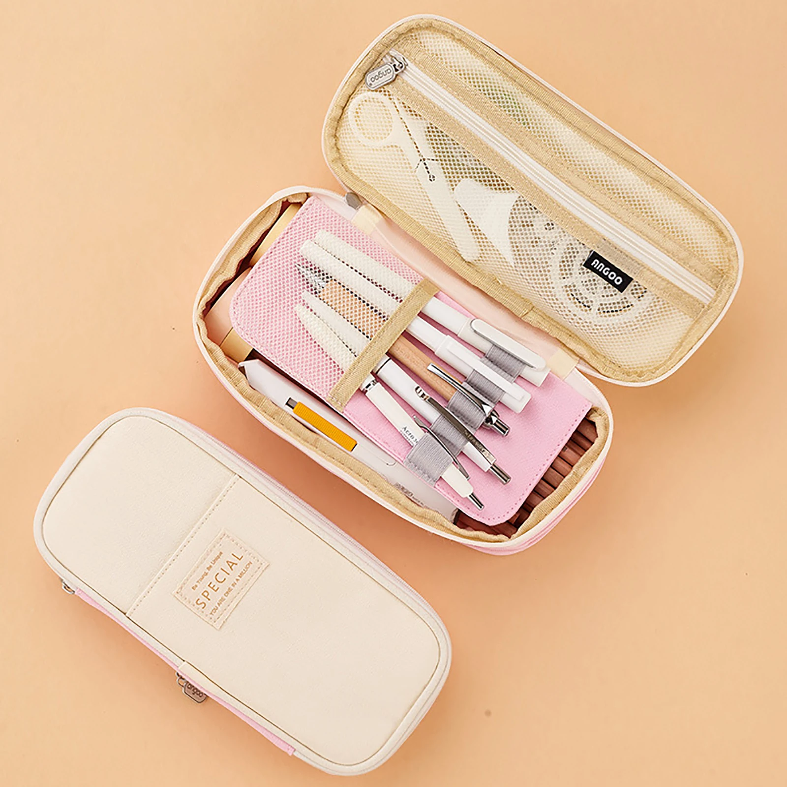 

Портативный чехол для карандашей, многофункциональная сумка для магазина, дорожная сумка для макияжа, вместительный канцелярский чехол дл...