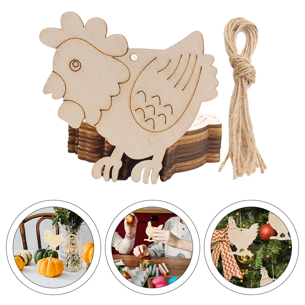 

Easter Wood Chips Chicken Graffiti Ornaments Slices Diy Cutouts Decors Hanging Wooden Decoration Blank Crafts Embellishments