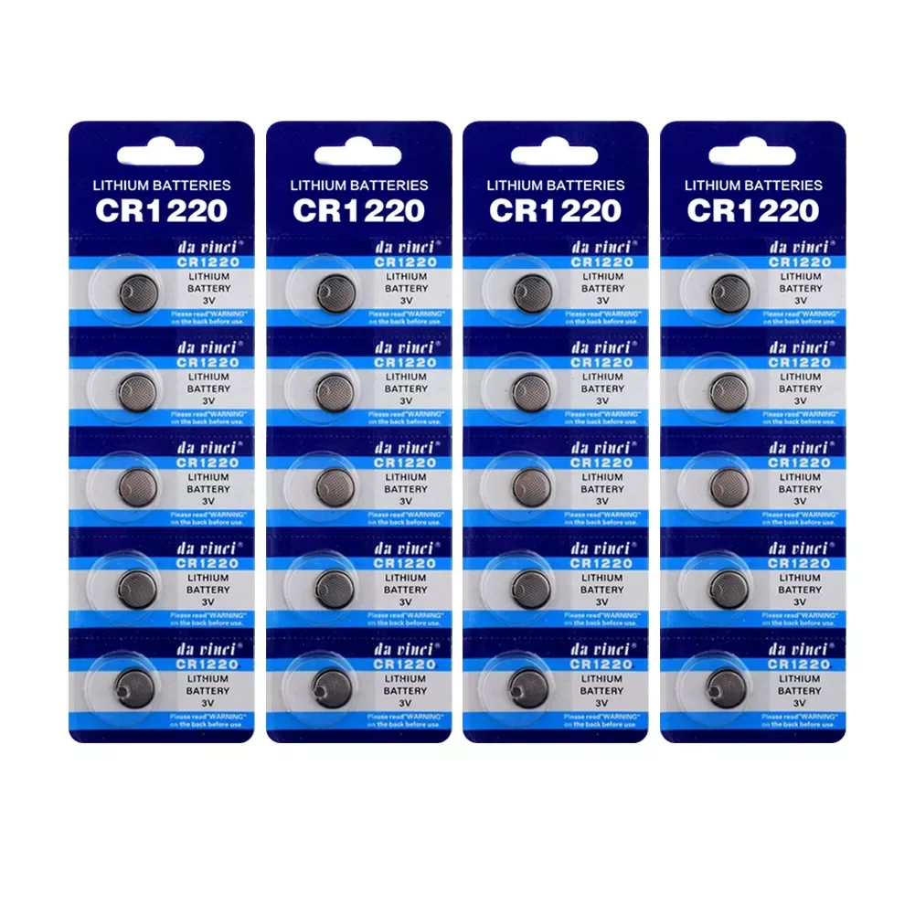 

New 50PCS Button Battery CR1220 Lithium Coin Cell Batteries 1.55V DL1220 BR1220 LM1220 CR 1220 Electronic Watch Toy Remote