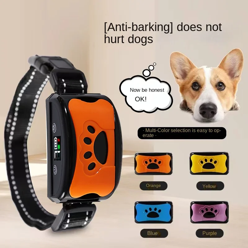 

Pet Dog Anti Barking Device Intelligent Recognition Electric Ultrasonic Shock Dogs Collar USB Chargeable Stop Bark Training Prop