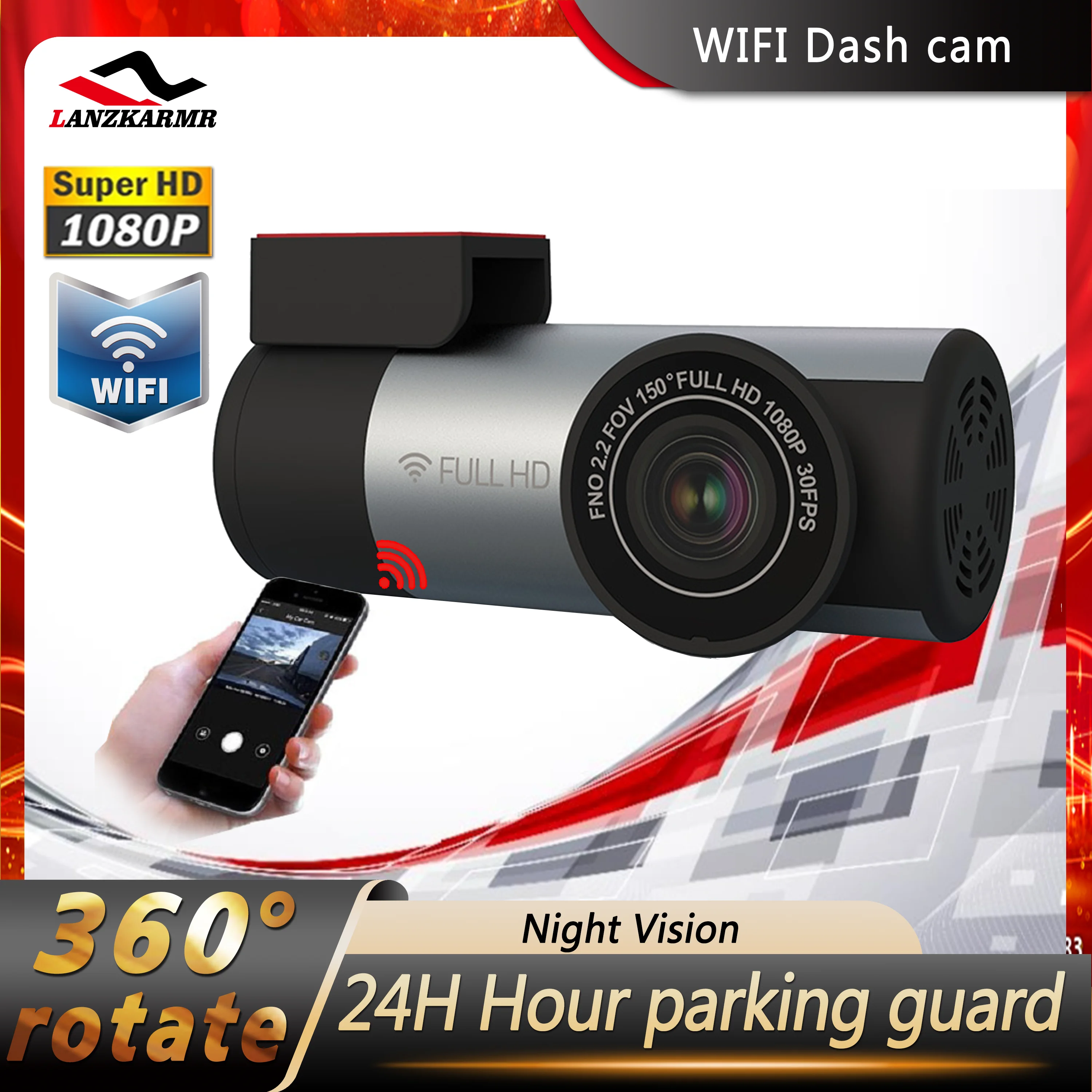 

Car DVR Hidden Driving 1080P HD Wifi Dash Cam Night Vision Loop Recording Auto Camcorder Parking Monitoring Video Recorders