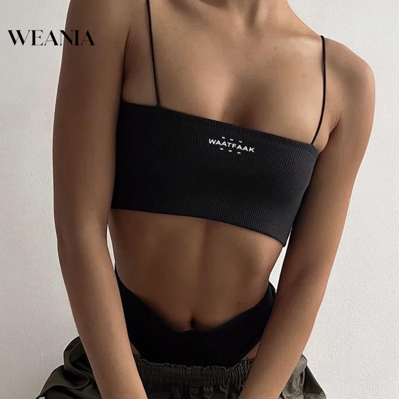 

Women Ins Style Casual Print Crop Halter Neck Tank