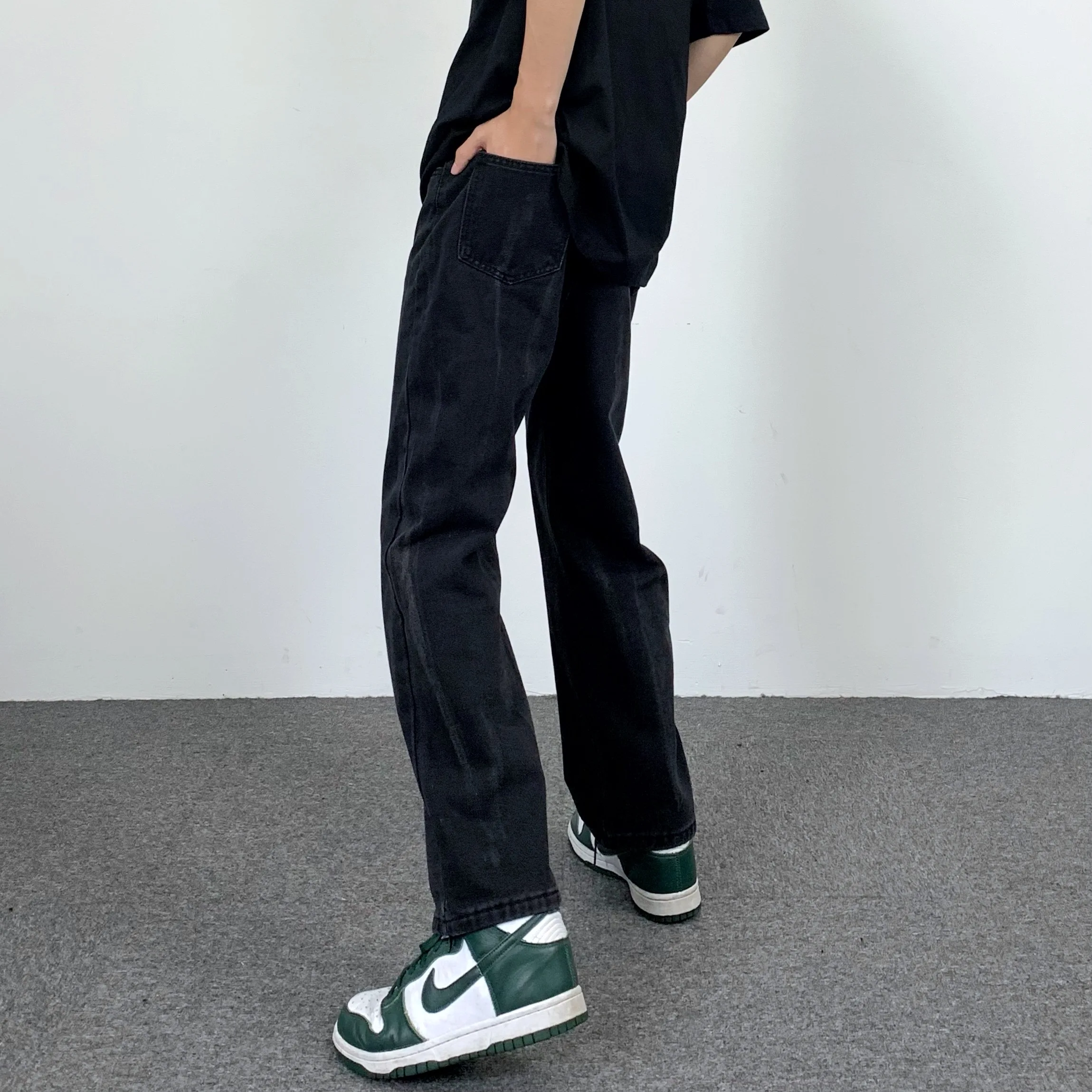 Men's Jeans Retro Tie Dye Straight Pants Loose Jeans Unisex Denim Trousers Y2k Pants Wide Leg Pants Women's Pants Streetwear Men