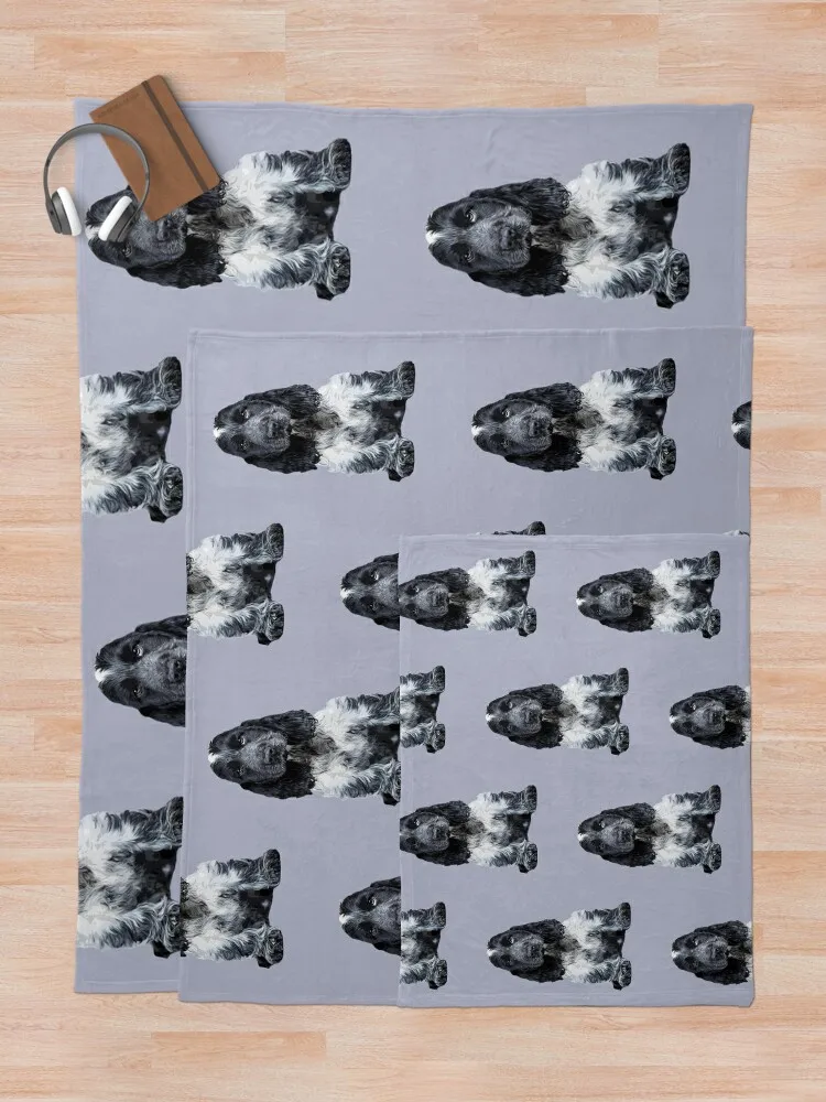 Одеяло для щенков Кокер-спаниель синее декоративное лоскутное одеяло в виде