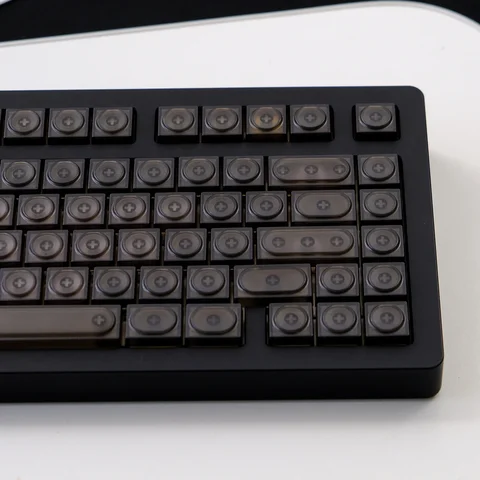 Набор колпачков KBDiy PBT, низкопрофильный для механической клавиатуры, черные прозрачные игрушечные колпачки для клавиш Gamer MX Switches Horizon 115-клавишные колпачки