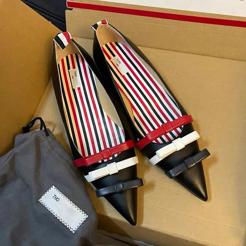 

Модные Повседневные удобные лоферы, женская обувь с острым носком, модель 2023 года, Весенняя британская кожаная обувь, женские модные туфли-лодочки на низком каблуке