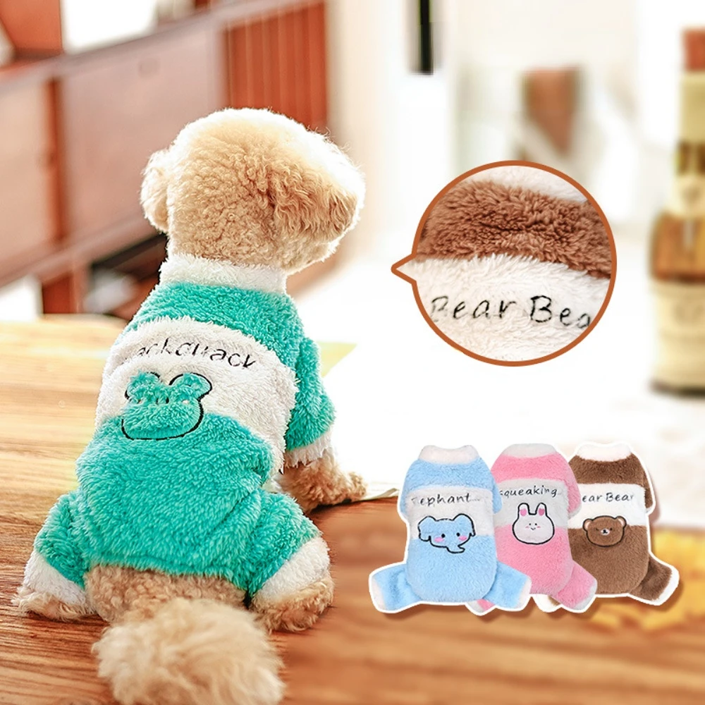 

Puppy Jumpsuit Autumn Winter Warm Coat Cat Fashion Cartoon Coat Small Dog Cute Wool Sweater Pet Kawaii Clothes Yorkie Chihuahua