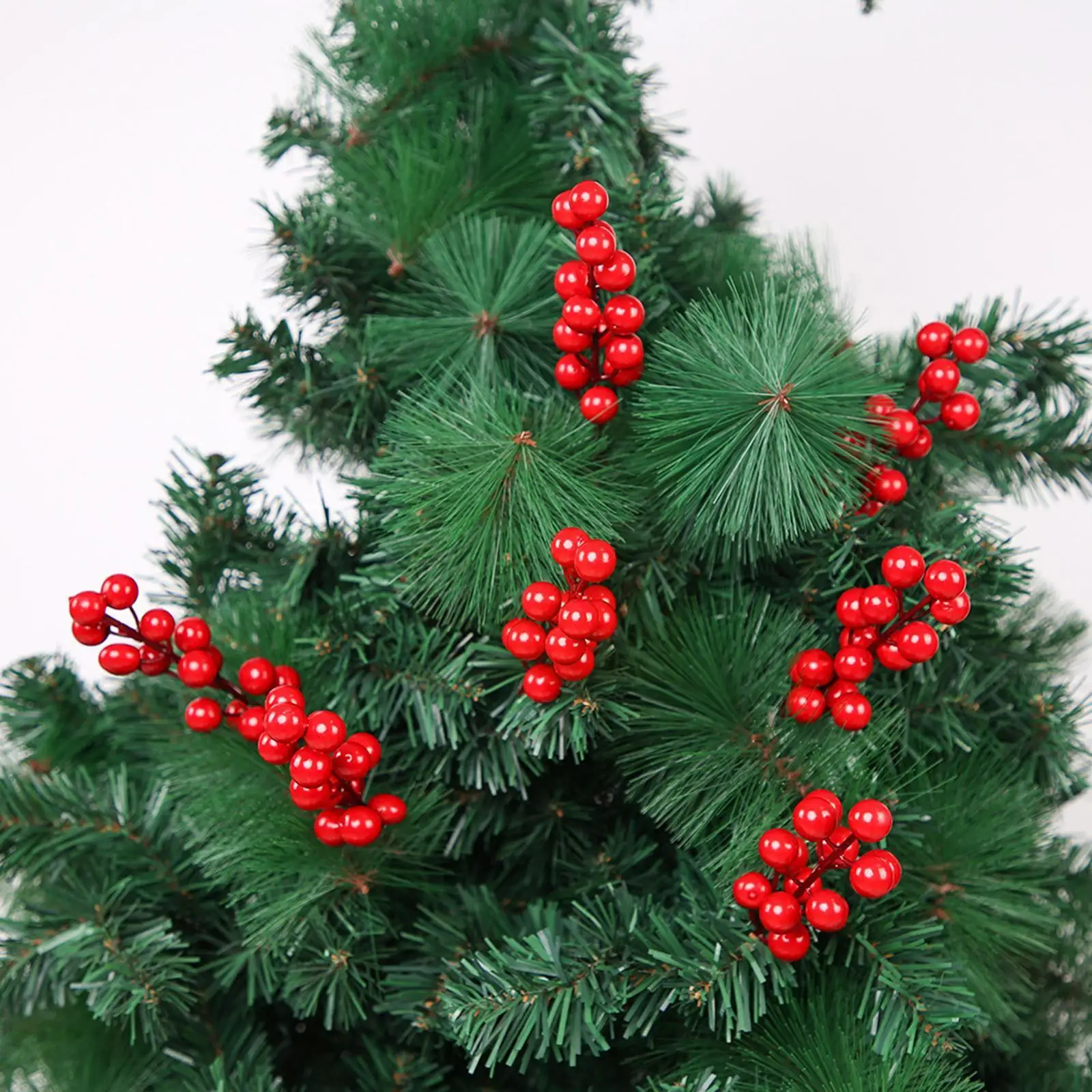 

Fake Holly Berry Artificial Flower Branches Fake Berry Stems Christmas Red Tree Home Decor Luxury Wed Christmas Fruit Decor Y5t3