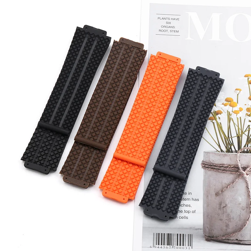 19mmx26mm men's rubber watch strap For HUBLOT Classic Fusion Universe Big Bang Series outdoor sports waterproof silicone band