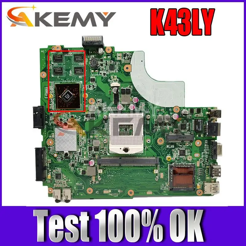 

K43LY Mainboard REV2.0 For ASUS K43LY A43LY X84HR K84HR Laptop Motherboard HM65 DDR3 100% Tested free shipping