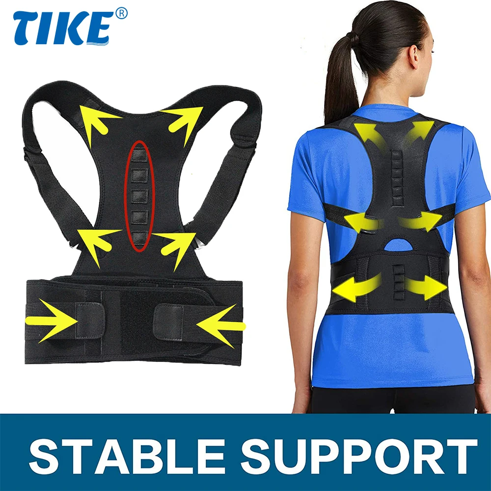 

TIKE Magnetic Therapy Posture Corrector Brace Supporter Shoulder Back Support Belt Braces and Support Belt Gym Shoulder Posture