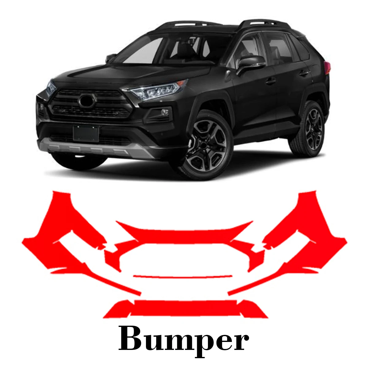 

Автомобильная предварительно вырезанная защитная пленка для краски, передний бампер, защита от царапин, внешний ТПУ PPF для Toyota RAV4 Adventure 2019-2025