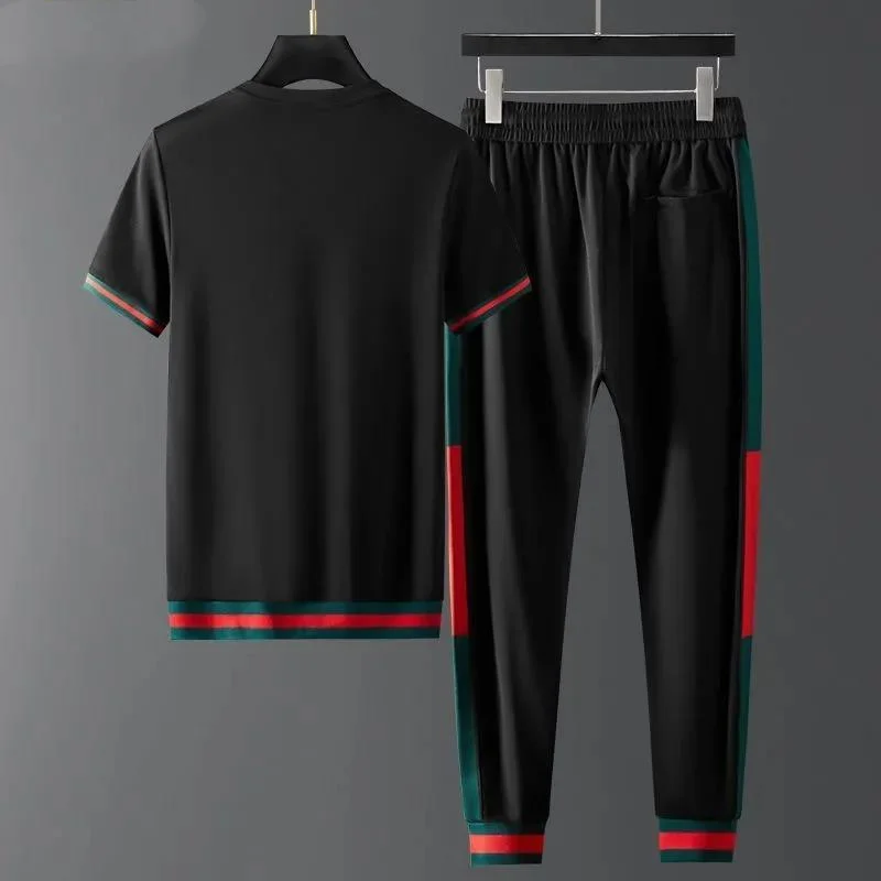 Clothes for men Summer Short Sleeve Trousers Sports Suit Fashion Casual Two-Piece Tracksuit Men