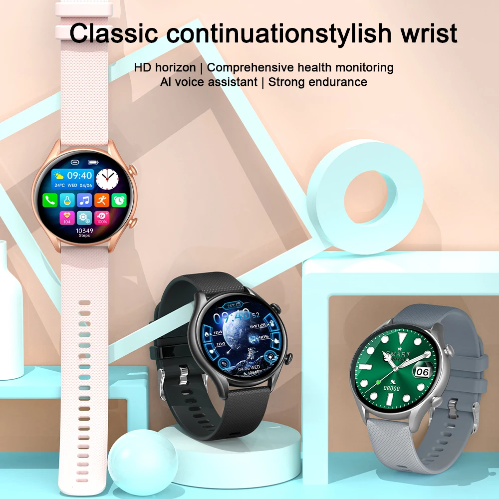 

VIVISTAR KT60 Smartwatche For Women BT Call 1.32Inch Screen SmartWatch Heart Rate Sleep Tracking IP68 Waterproof For Android IOS