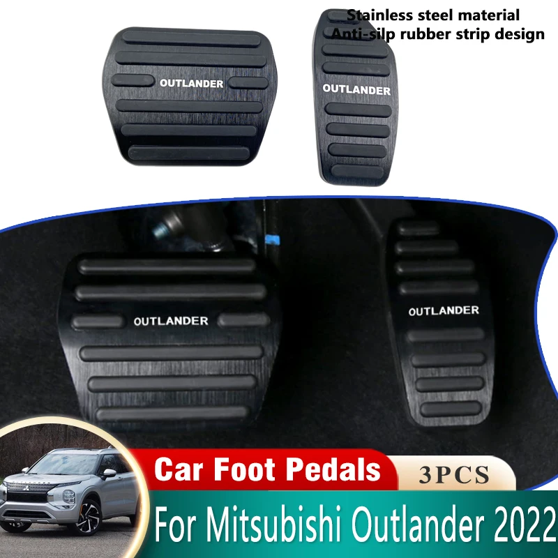 

2pcs Car Brake Pedals Pad For Mitsubishi Outlander PHEV GM GN ZM 2022 Stainless Steel Non-slip No Drilling Pedal Car Accessories
