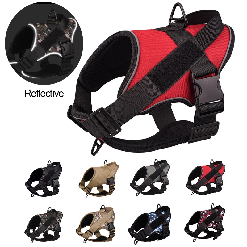 

Reflective Dogs Harness for Medium Large Dogs Adjustable Safety Lead Straps French Bulldog Labrador Walking Harnesses Vest