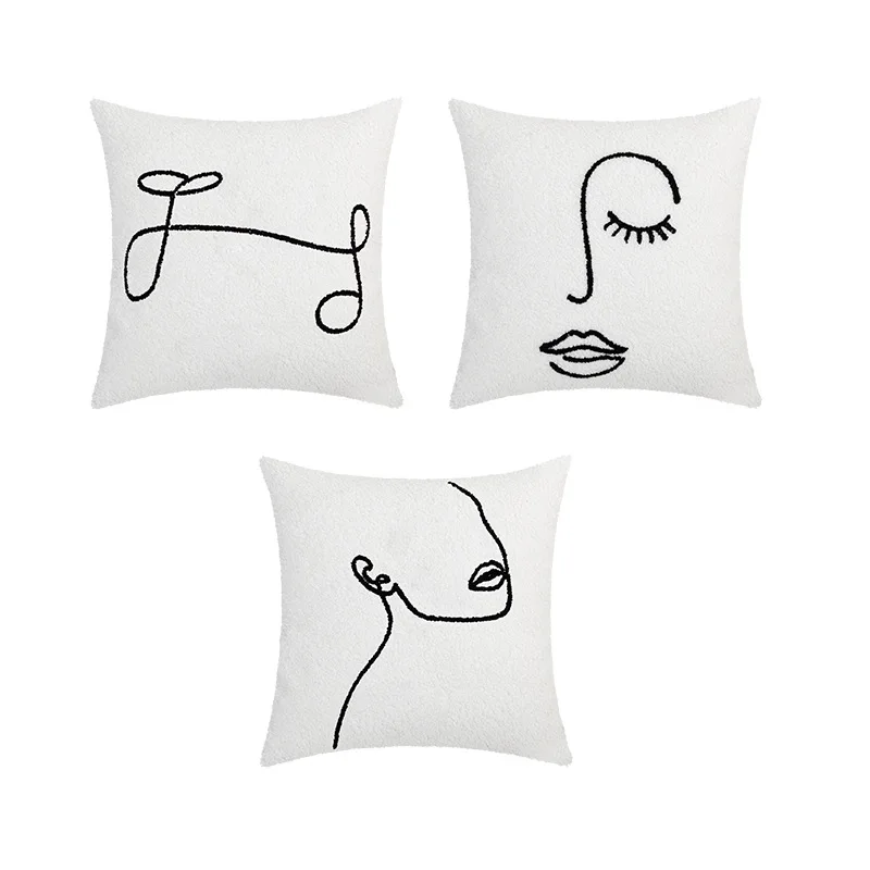 

Плюшевая наволочка с геометрическим принтом в стиле Ins, Ранняя Обложка 45x45 см