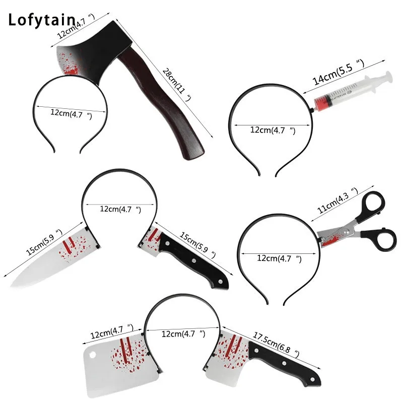 Страшный головной убор на Хэллоуин искусственные пилы крови нож искусственное