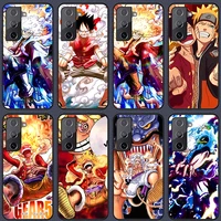 phone case for samsung s22 s21 s20 fe ultra pro lite s10 5g s10e s9 s8 plus anime luffy sun god form black silicone cover
